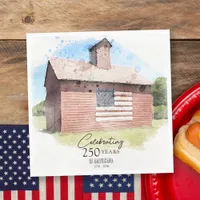Red Barn 250 Years Americana 4th of July Party Napkins