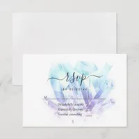 Geometric Watercolor Crystals Wedding RSVP Card