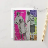 Vintage Women and a Girl Collage Postcard