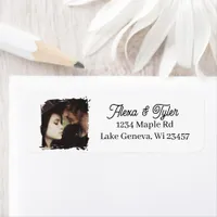Bride and Groom Photo Template Wedding Label
