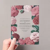 Rosé Clay, Terra Pink & Peony Smoke Floral Wedding Acrylic Invitations