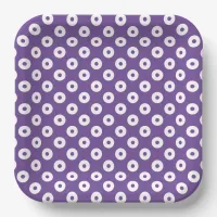 Simple Purple and White Polka-Dots Paper Plates