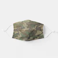 Green and Brown Camo Camouflage Hunting Fishing Adult Cloth Face Mask