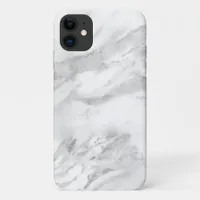 Elegant Silver Foil | Chic Marble iPhone 11 Case
