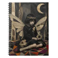 Cute Vintage Fairy Mixed Media Collage Notebook