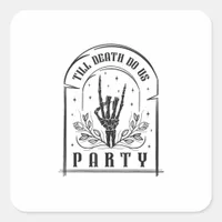 Till Death Do Us Party Retro Bachelorette Design Square Sticker