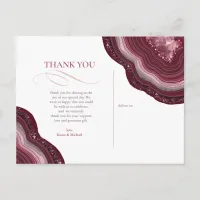 Agate Geode Glitter Wedding Burgundy ID647 Announcement Postcard