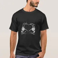 Skeleton Hand Heart Funny Design Style T-Shirt