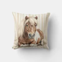 Watercolor Shetland Pony Throw Pillow