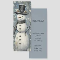 Whimsical Snowman Small Business Promotional Bookmarks
