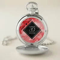 Elegant 80th Ruby Wedding Anniversary Celebration Pocket Watch