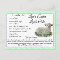 Easter Personalized Lamb Cake Recipe Postcard