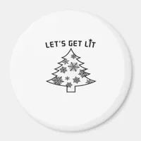 Let's Get Lit Christmas Tree Holiday Lights Essent Magnet