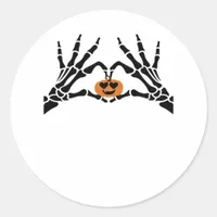 Spooky Heart Hands Dark Gothic Tone Classic Round Sticker
