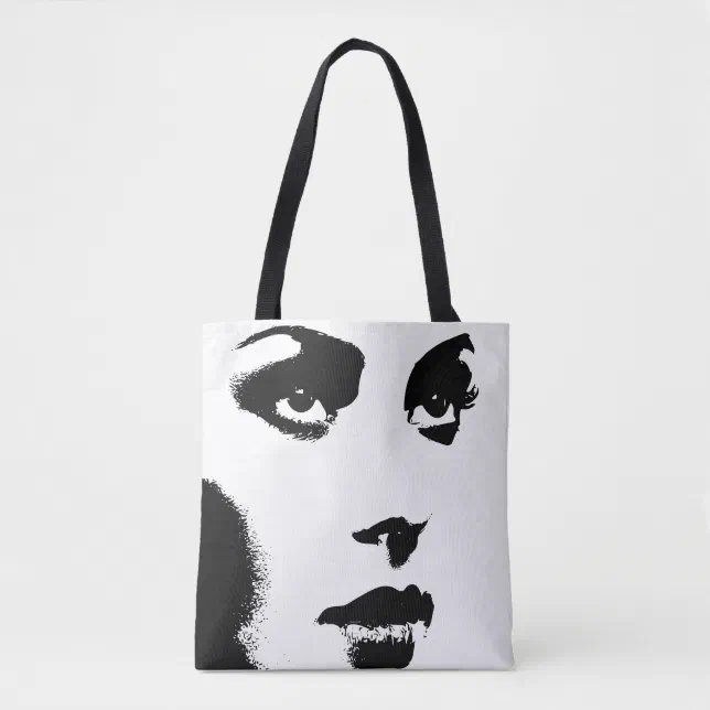 Woman black traits tote bag