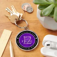 Elegant 12th Silk Wedding Anniversary Celebration Keychain