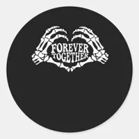 Together Skeleton Hands Form Heart Classic Style Classic Round Sticker