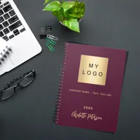 Purple business logo elegant monogram notebook