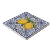 Dolce Vita Meditarrean Blue & Lemons Italian Tiles Trivet