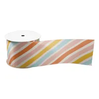 Bold Colorful Candy Stripes Christmas Satin Ribbon