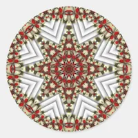 Christmas Country Patchwork Classic Round Sticker