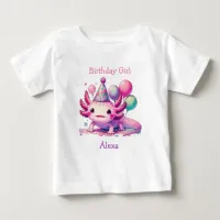 Personalized Birthday Girl | Axolotl Themed Baby T-Shirt