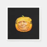 Scary Trumpkin Pumpkin Halloween Party Design Napkins
