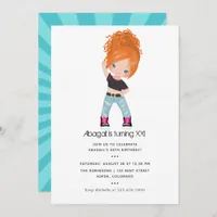 Hip Hop themed Girl Birthday Invitation