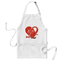 Dragon Heart Valentine Adult Apron