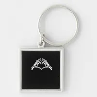 Skeleton Heart And Hands Sign Keychain