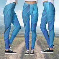 I'm blue - parrot feathers close up  leggings