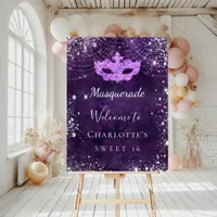 Masquerade purple silver glitter Sweet 16 Foam Board