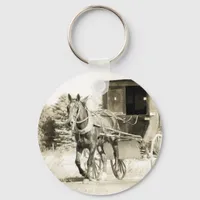 Horse and Buggy Sepia Keychain
