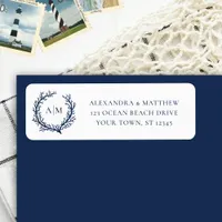 Nautical Coral Reef Wedding Return Address Label