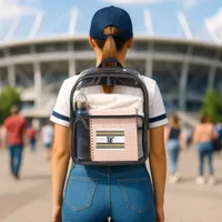 Brown & Gold Sports Striped Jersey Team Name Clear Backpack