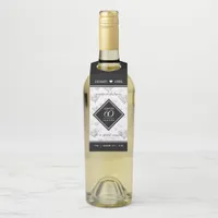Elegant 60th Diamond Wedding Anniversary Bottle Hanger Tag