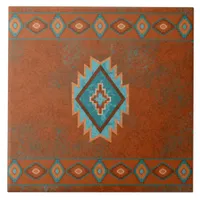 Southwest Canyons Diamond Geometric Border Ceramic Tile