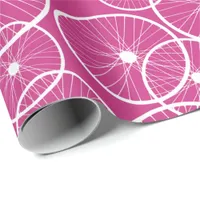 Pink Girls Cyclist Bike Wheels Bicycle Pattern Wrapping Paper