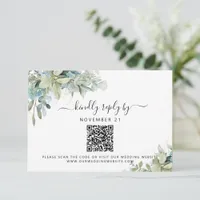 QR Code Eucalyptus Greenery Wedding RSVP