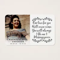 Photo Typography Funeral Memorial Card