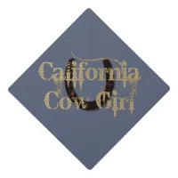 Rustic California Cowgirl Graduation Cap Topper