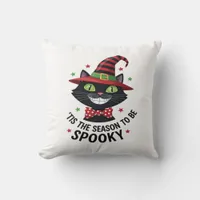 With Witch Hat And Tie Throw Pillow