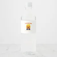 Halloween Trumpkin Funny  Pumpkin Halloween Water Bottle Label