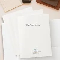 Modern Minimalist Branding Blue Business Logo Pocket Folder