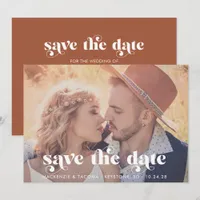 Trendy Boho Typography Photo Save the Date