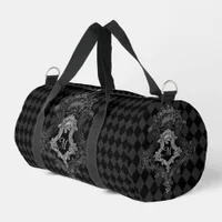 Ornate Goth Personalized Monogram Initial Duffle Bag