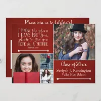 Christian Bible Verse Graduation Photo Collage Invitation