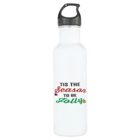 Tis The Season To Be Careful Classic Stickers Stainless Steel Water Bottle