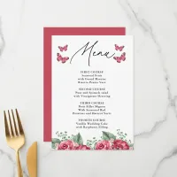 Burgundy Lifetime of Butterflies Bridal Shower Menu