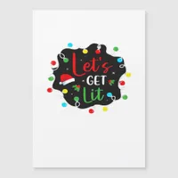 Let's Get Lit Funny Christmas Drinking Lights Sant